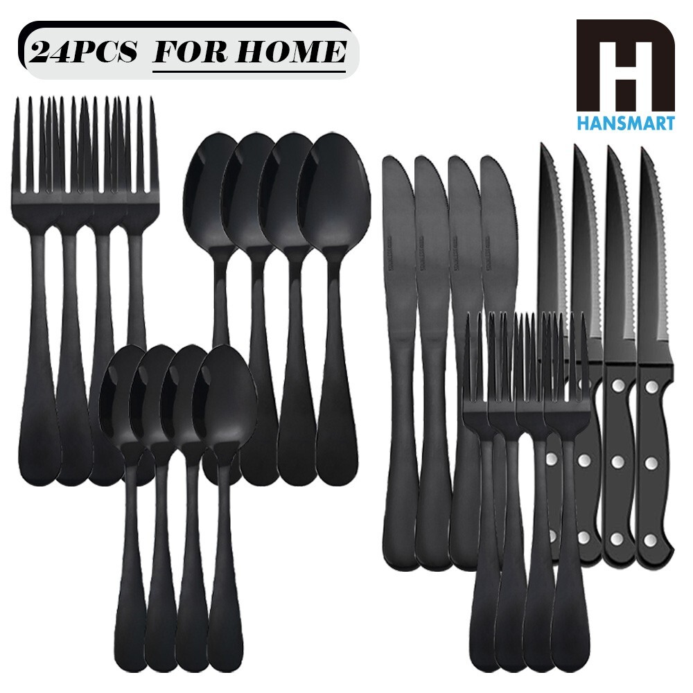 48-Pieces Stainless Steel Flatware Set with Steak Knives gallery