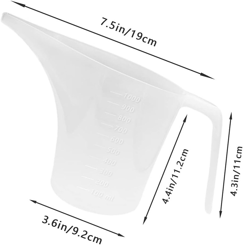 4 Pack Plastic Funnel Pitcher,Measuring Cup with Long Spout,Large Capacity Easy gallery