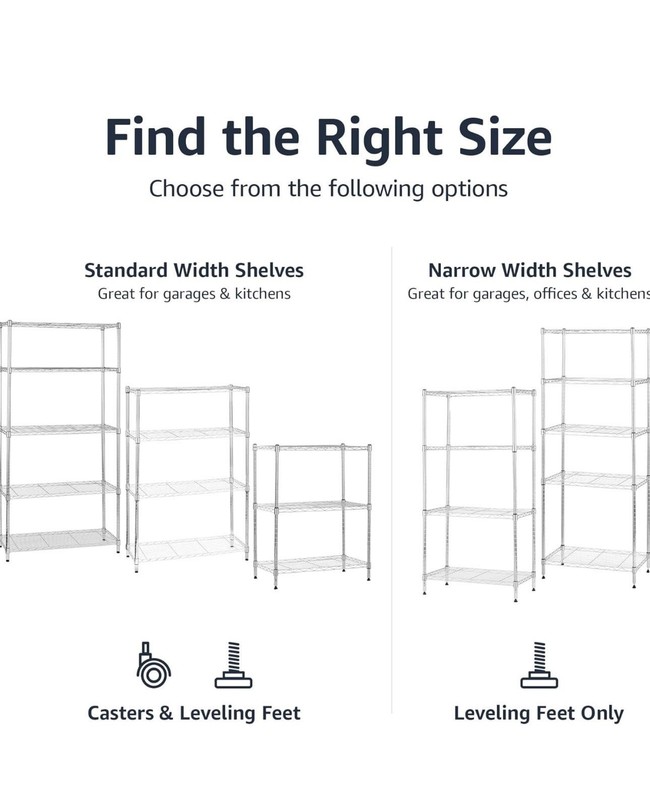 4-Shelf Adjustable Storage Shelving Unit For Garage, Steel Wire, 200 Pound Load gallery