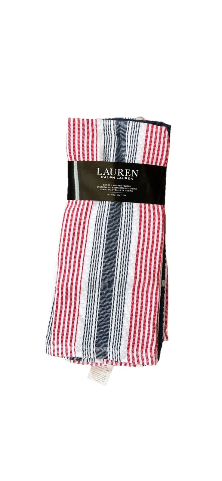 ❤️🤍💙NWT Ralph Lauren Red,White & Blue Striped Kitchen Towel Set gallery