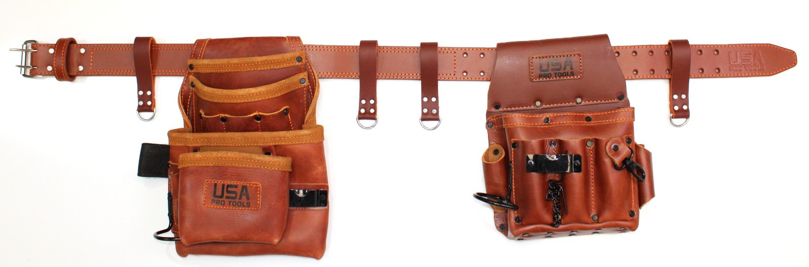 Heavy Duty Grain Leather Tool Pouch Set carpenter, Electrician, Belt & Hooks gallery