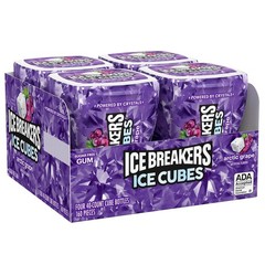 Ice Breakers Cubes Arctic Grape Chewing Gum 40 Pieces 4 Bottles