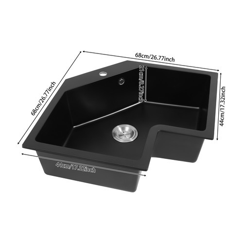 DEFECTIVE Undermount Flushmount Corner Kitchen Sink Irregular Kitchen Si G3D gallery