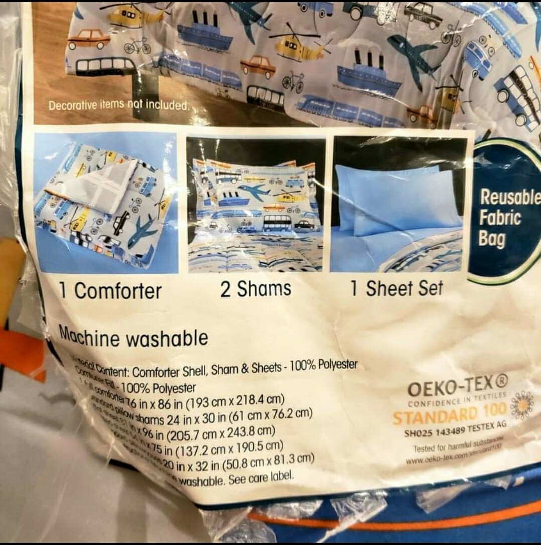 Your Zone Transportation Bedding Set Full Size 7 Pieces Comforter Shams Sheets gallery