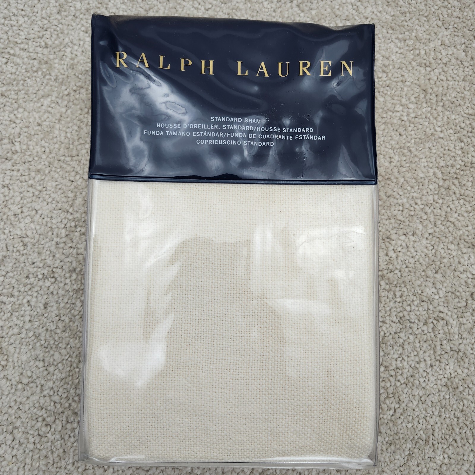 Ralph Lauren Standard Sham 100% Linen Weston Park Foley Cream gallery