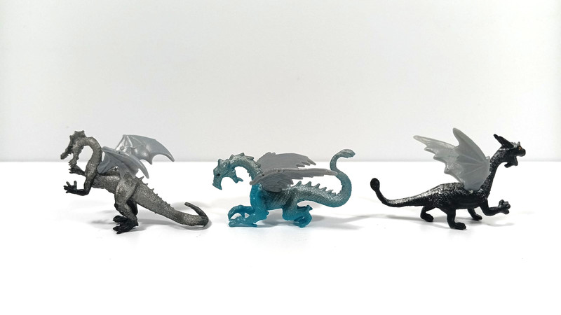 Mini Dragon Toy Figures Plastic Rubbery Set of 3 Miniature gallery