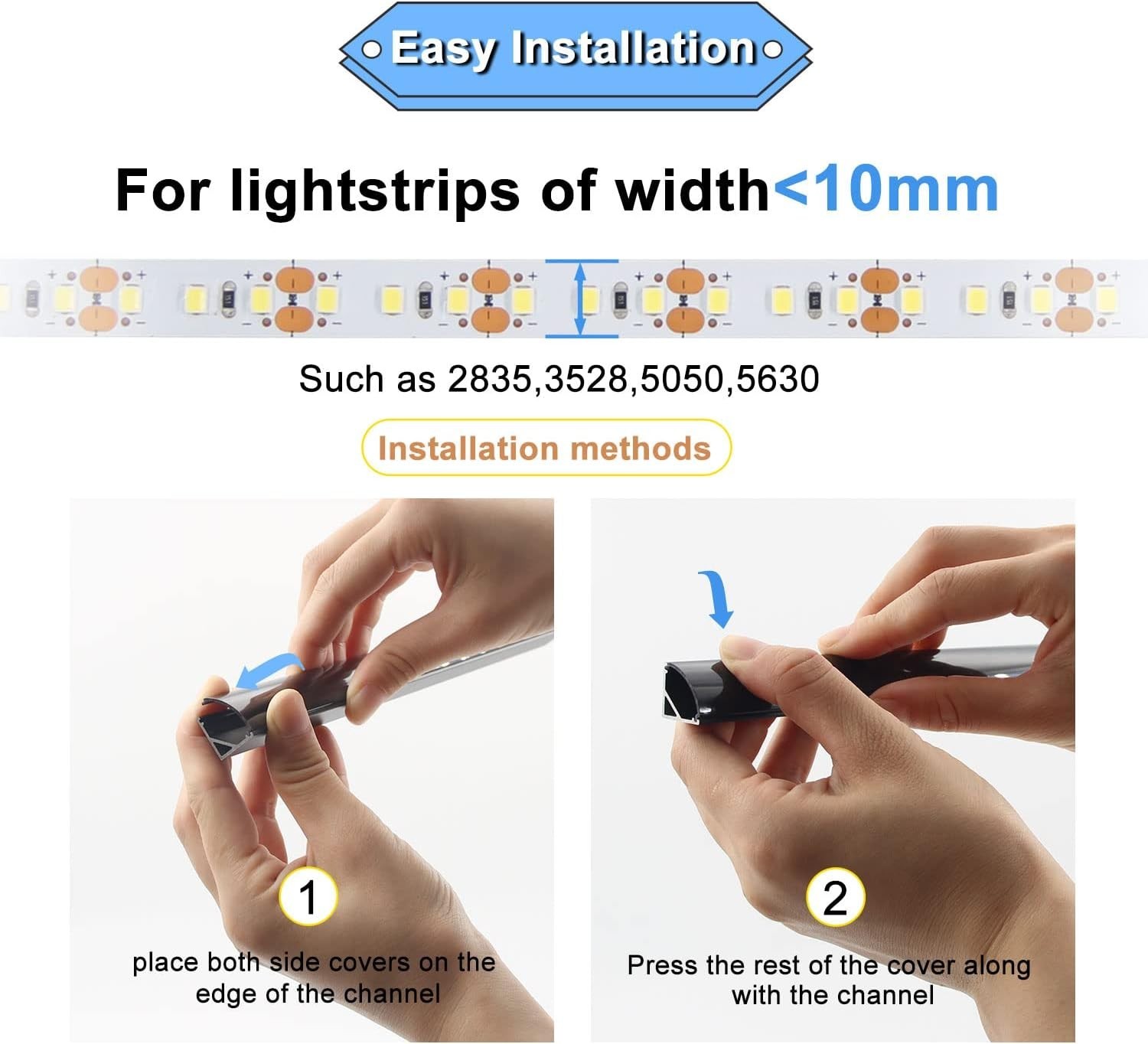 10 Pack 3.3FT V Shape LED Aluminum Channel Black Cover Diffuser Kit gallery