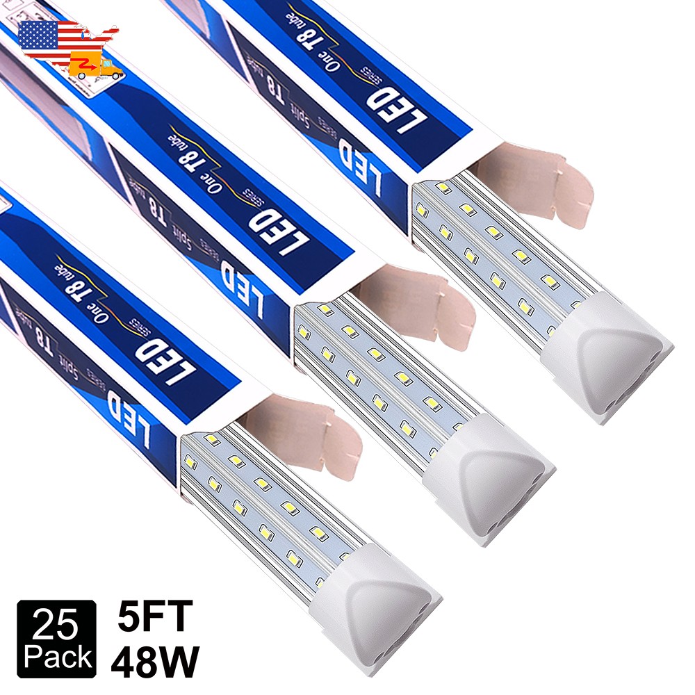 T8 Integrated Led Shop Light 5Ft Led Tube Light Bulbs 48W 25 Pack 6500K Daylight gallery