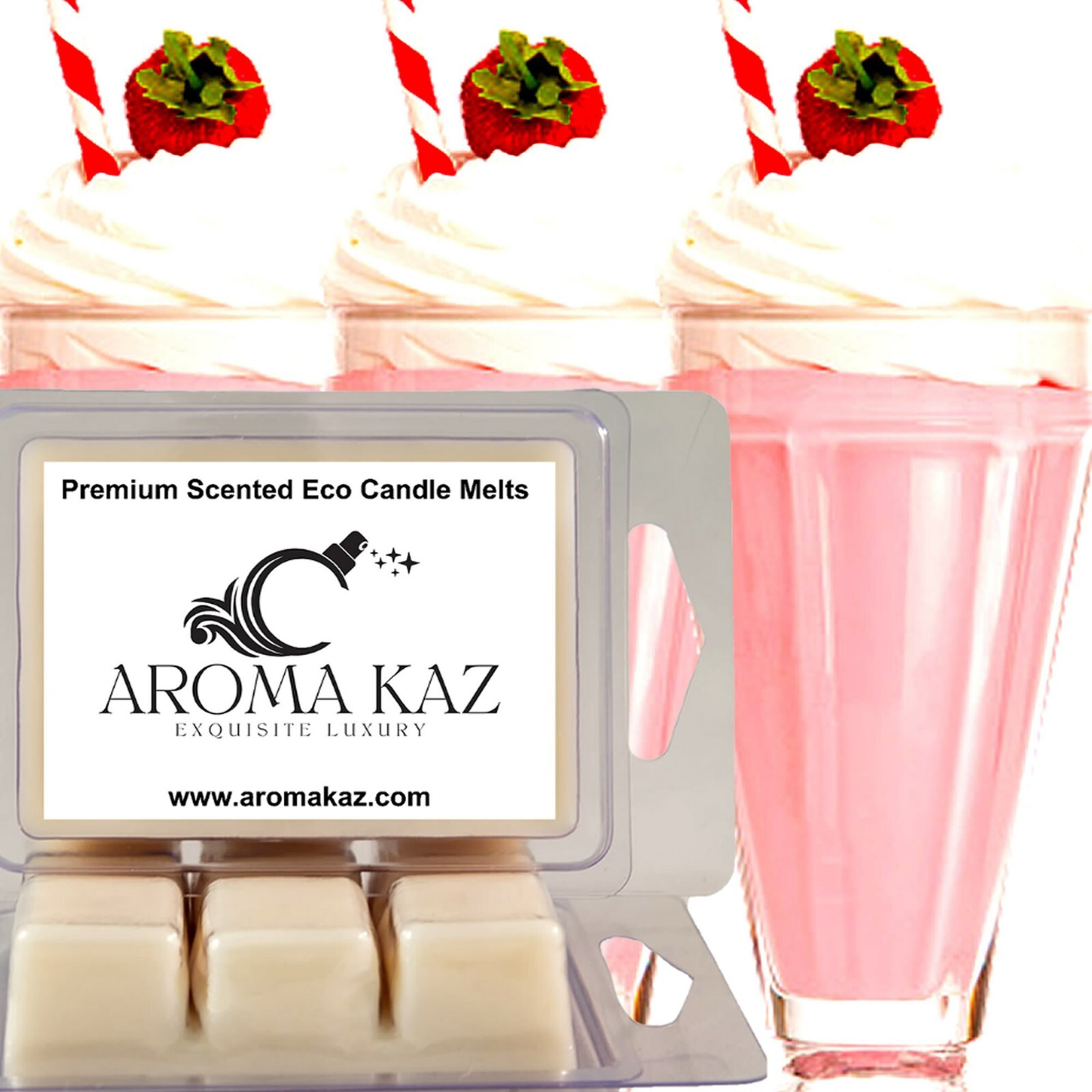 Strawberry Milkshake Premium Scented Candle Melts 80hr Clam Packs Hand Poured gallery