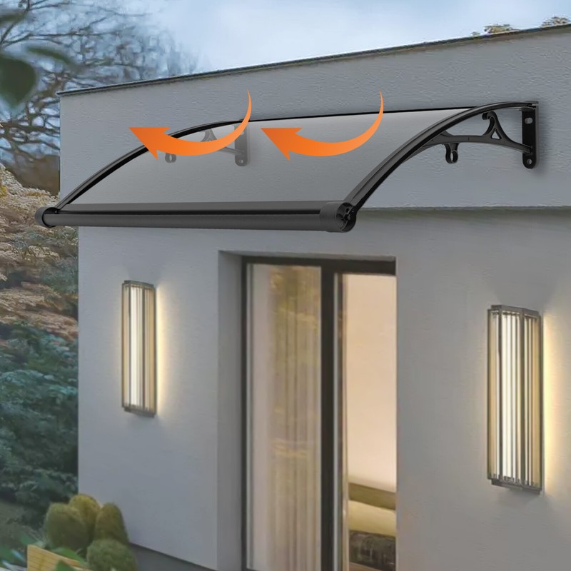 Window Awning Front Door Eaves Canopy 40"x24" Polycarbonate Roof Sun Shade Cover gallery