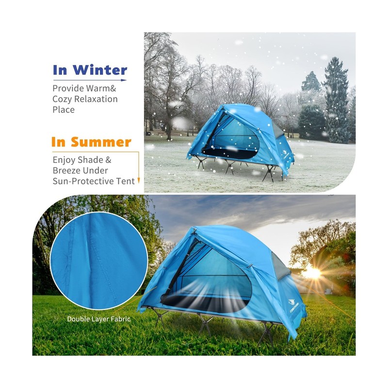 4-in-1 Camping Cot Tent, Foldable Elevated Tent Set for 1 Person to Use, Elev... gallery