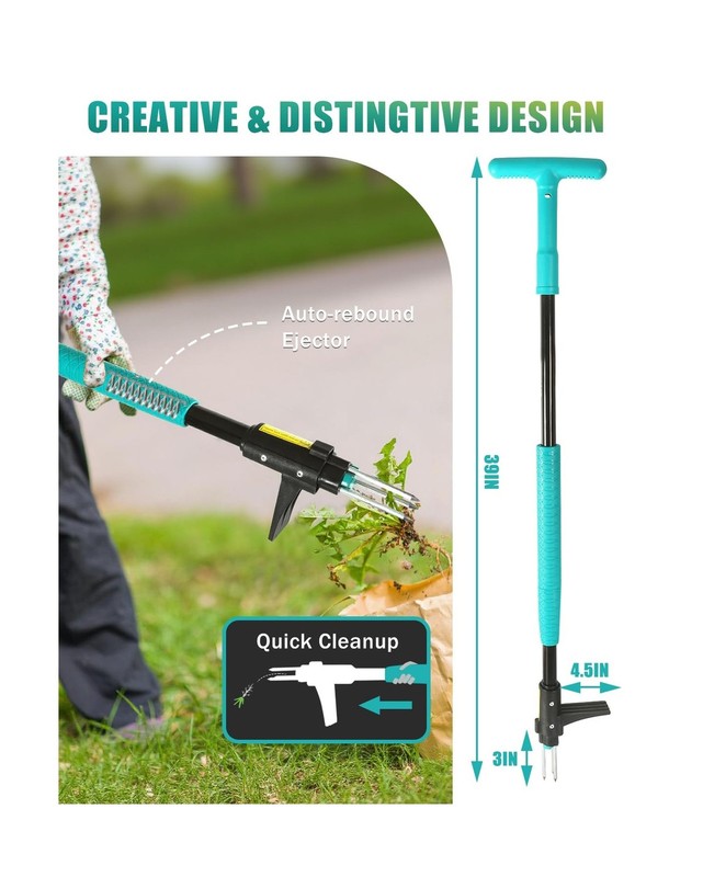 Breeze Touch 39" Weed Pulling Tool, 3-Claw Detachable Weed Puller T... Fast Ship gallery