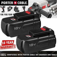 2PACK For Porter Cable PC18B 18Volt NiCd PC186CS Battery /Charger PCC489N PC188