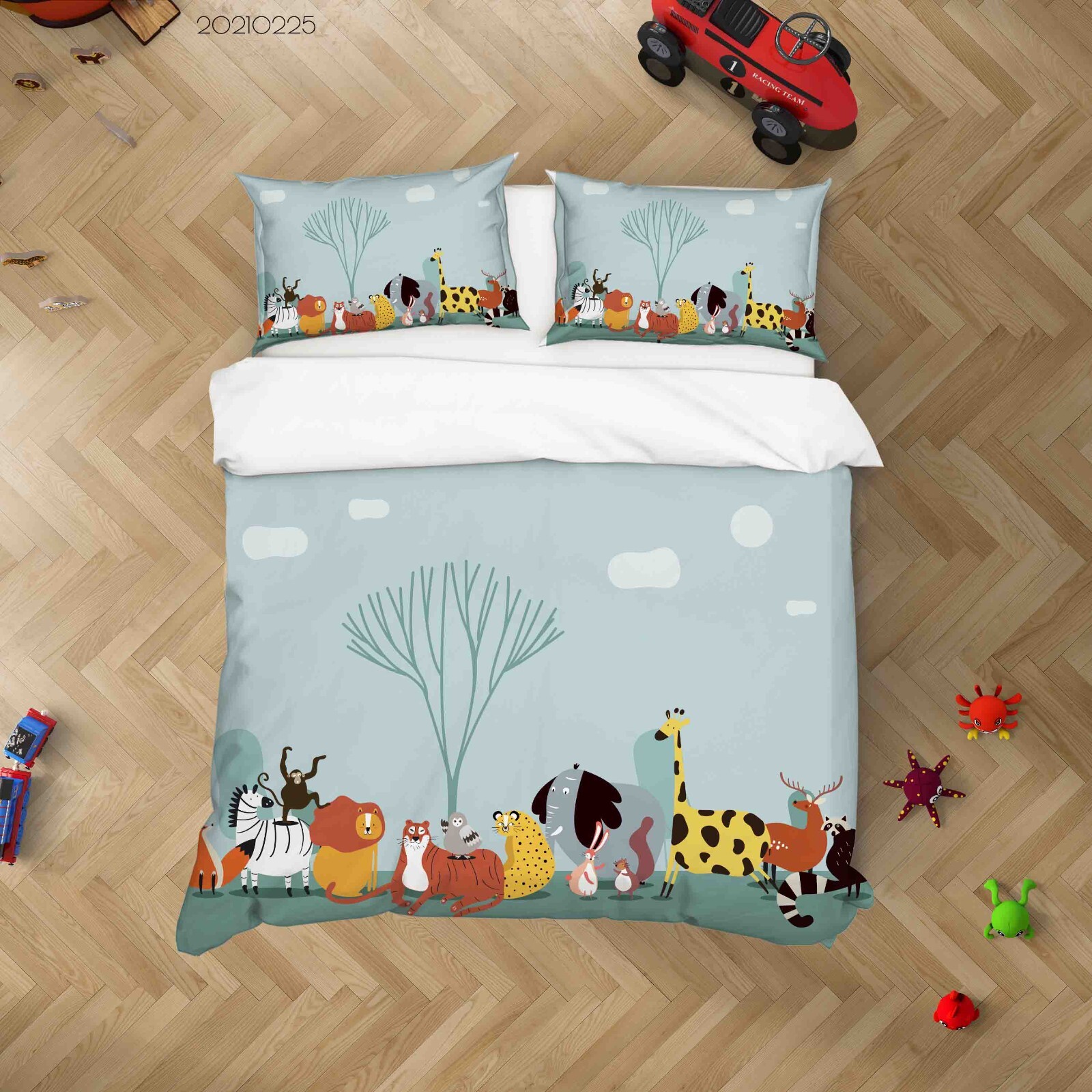 3D Cartoon Animals Tree Colorful Quilt Cover Set Bedding Sets Pillowcases 64 gallery