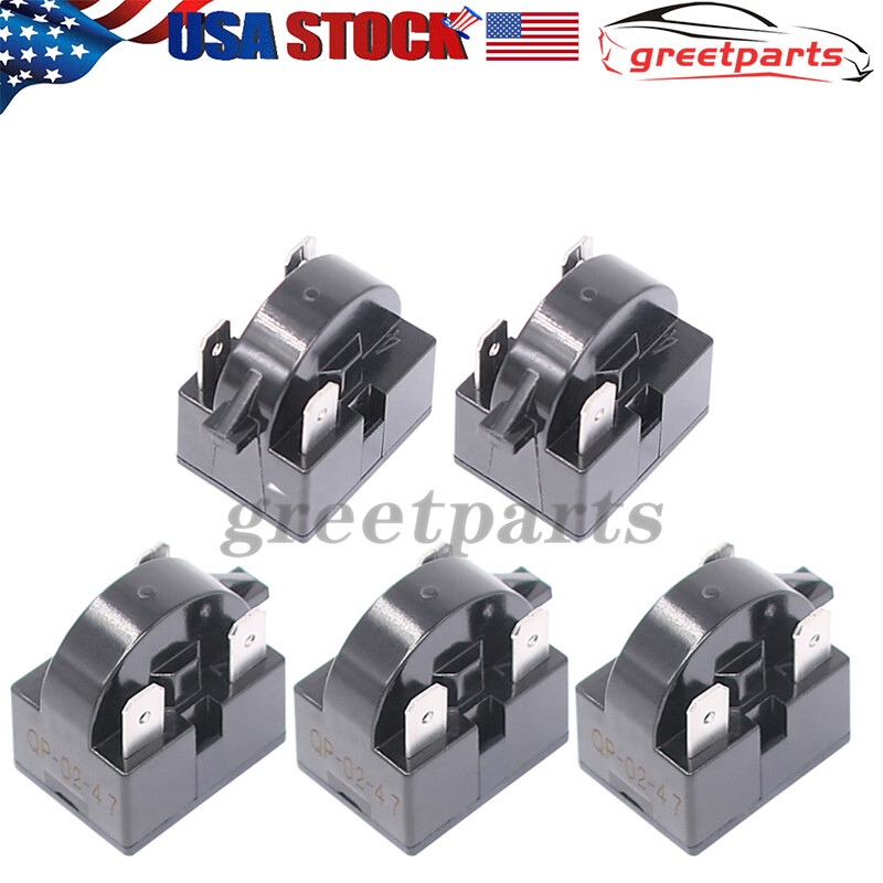 5PCS Refrigerator Freezer Compressor PTC Start Relay QP2-4R7 / QP2-4.7 3-Pin USA gallery
