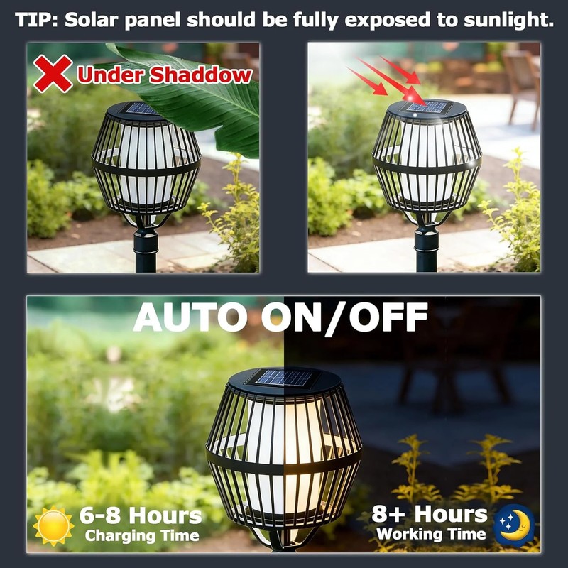 2 Pack Solar Light Replacement Top, Replace Solar Light Part for Lantern (Top 3. gallery