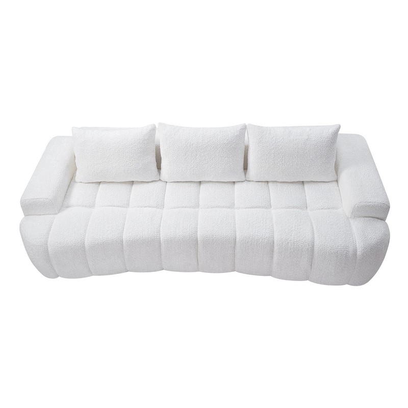 Oversized Curved Front Compressed Sectional Sofa 3-Seat No Assembly Required gallery