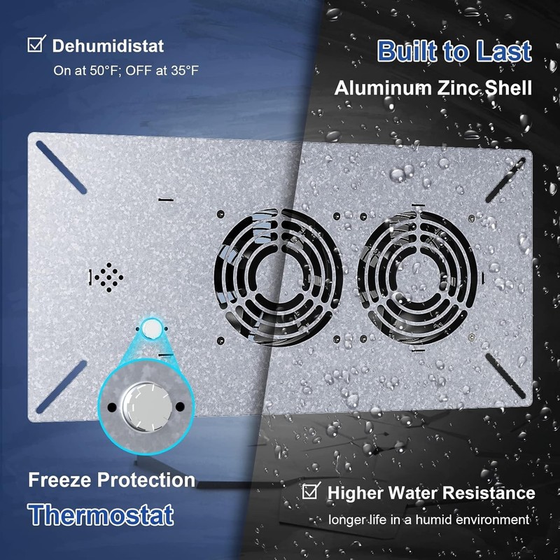 Abestorm 220 CFM Crawlspace Ventilation Fan Basement Exhaust Fan With Thermostat gallery