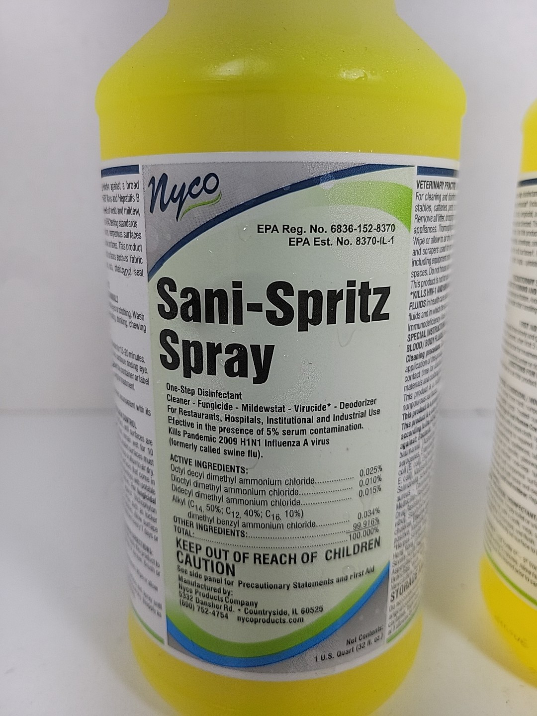 NYCO SANI-SPRITZ SPRAY One-Step Disinfectant Cleaner, 32 fl oz - Lot of 2 gallery