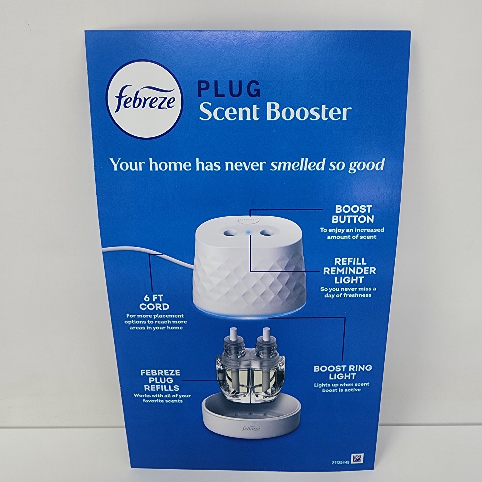 Febreze Plug Scent Booster Starter Kit Oil Diffuser+ 2 Downy Calm Refills gallery
