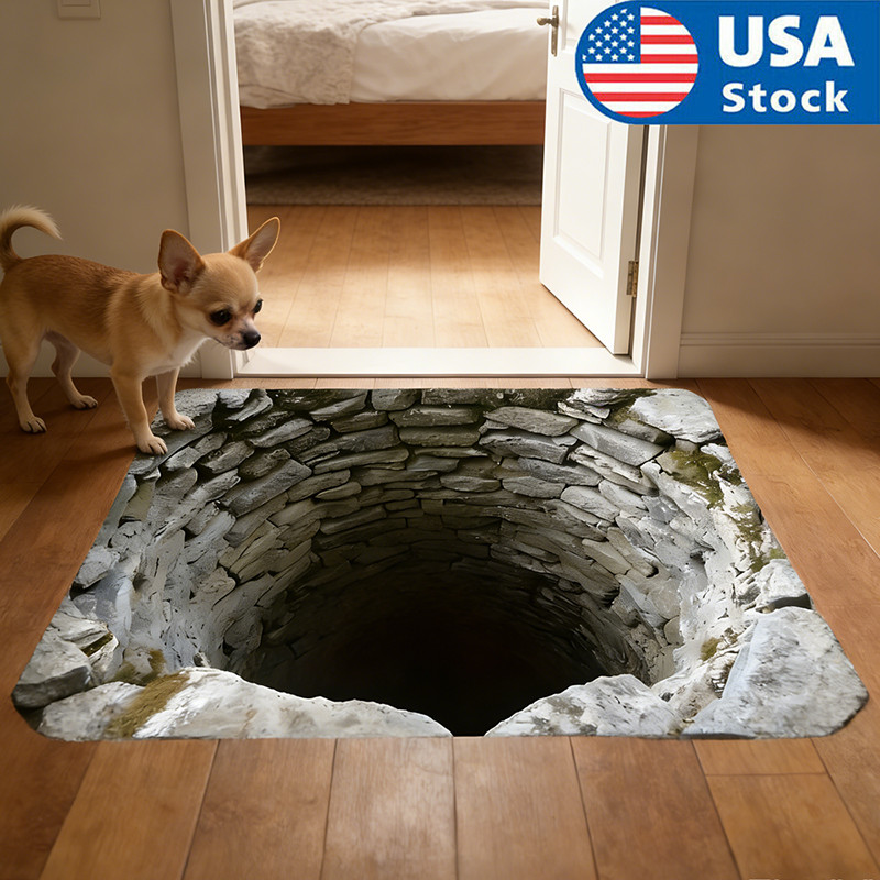 Non Slip Door Floor Mat Washable 3D Optical Illusion Endless Abyss gallery