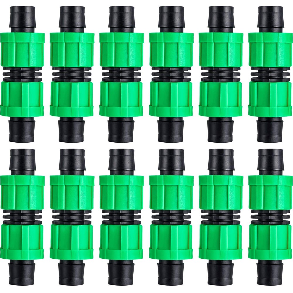 12 Pcs 5/8 Inch Drip Irrigation Coupling Universal Connector Drip Tubing Fitting