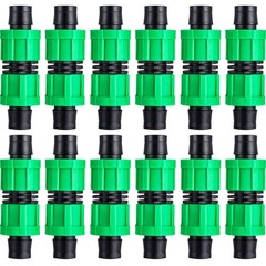 12 Pcs 5/8 Inch Drip Irrigation Coupling Universal Connector Drip Tubing Fitting