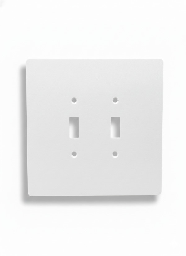 6"x6" Oversize Electric Toggle Light Switch Cover Plate, Large, 2-Gang, White gallery