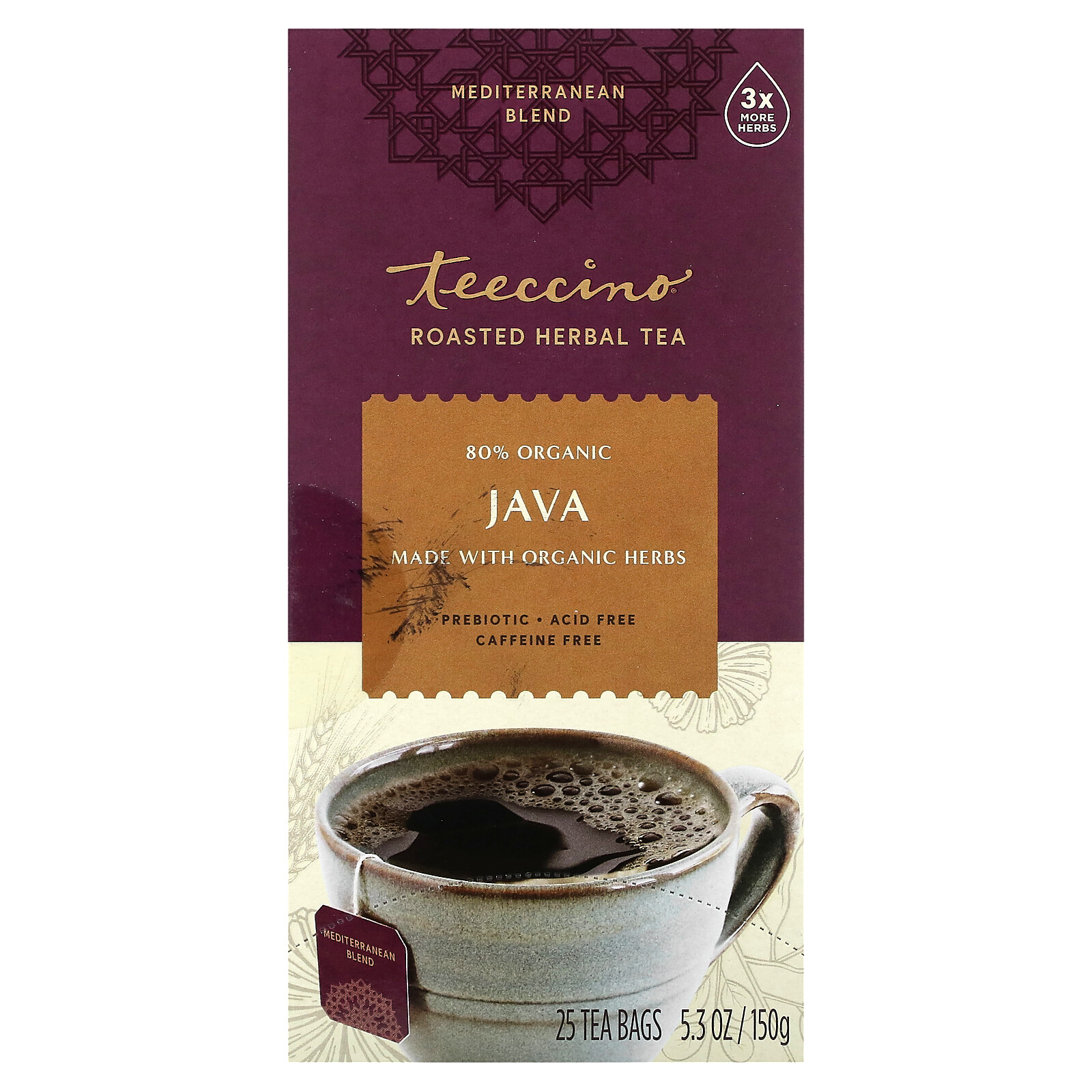 Roasted Herbal Tea, Java, Caffeine Free, 25 Tea Bags, 5.3 oz (150 g) gallery