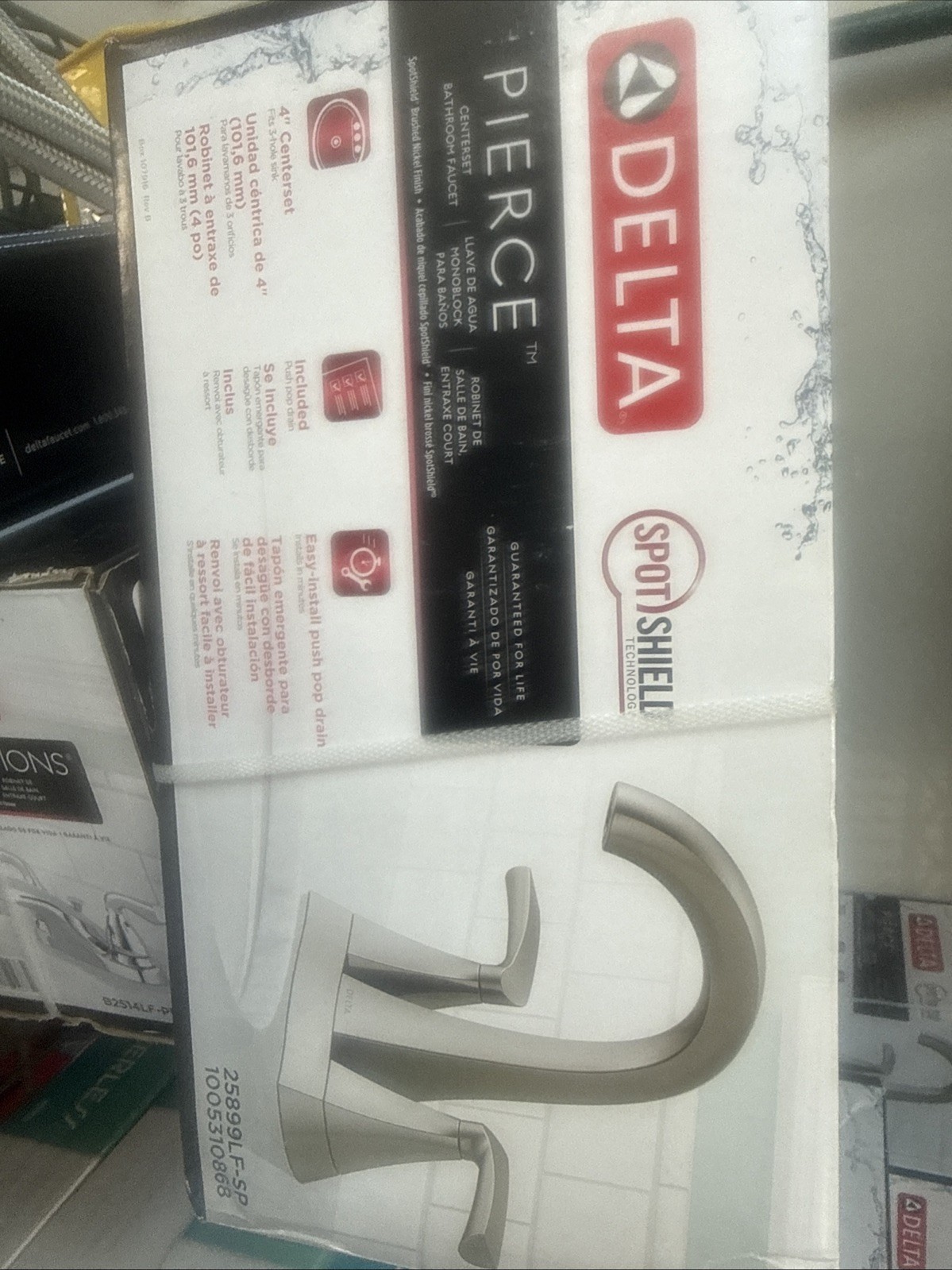 Delta Pierce Two-Handle 4" Centerset Bathroom Faucet - Brushed Nickle 25899LF-SP gallery