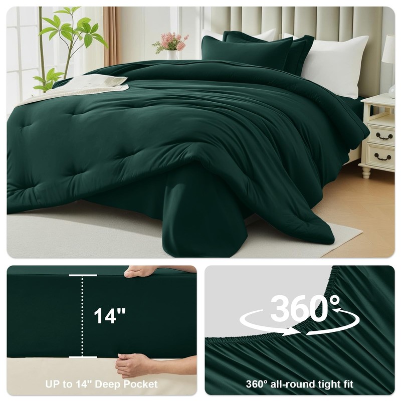 Easthome King Size Comforter Set 7 Pieces - Soft Bed in a Bag King Bed Set, Cozy gallery