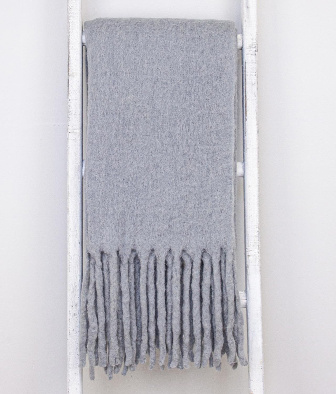 Parkland Collection Nagar Handloomed Gray Wool Blend Throw Blanket 52" x 67" gallery
