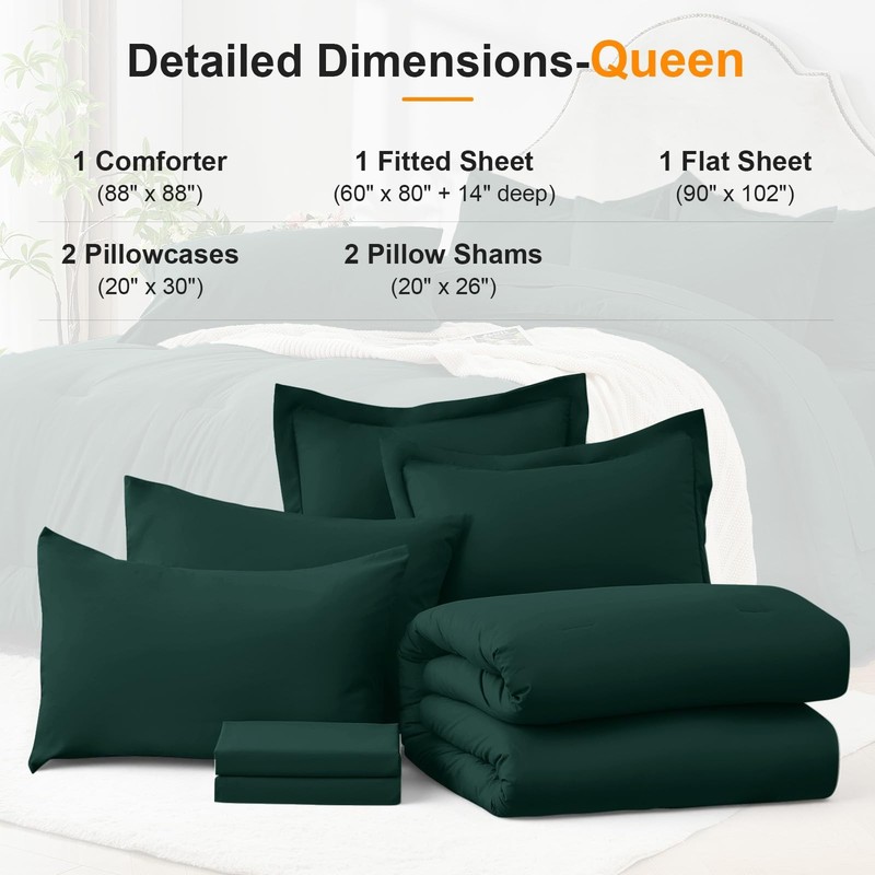 Easthome King Size Comforter Set 7 Pieces - Soft Bed in a Bag King Bed Set, Cozy gallery