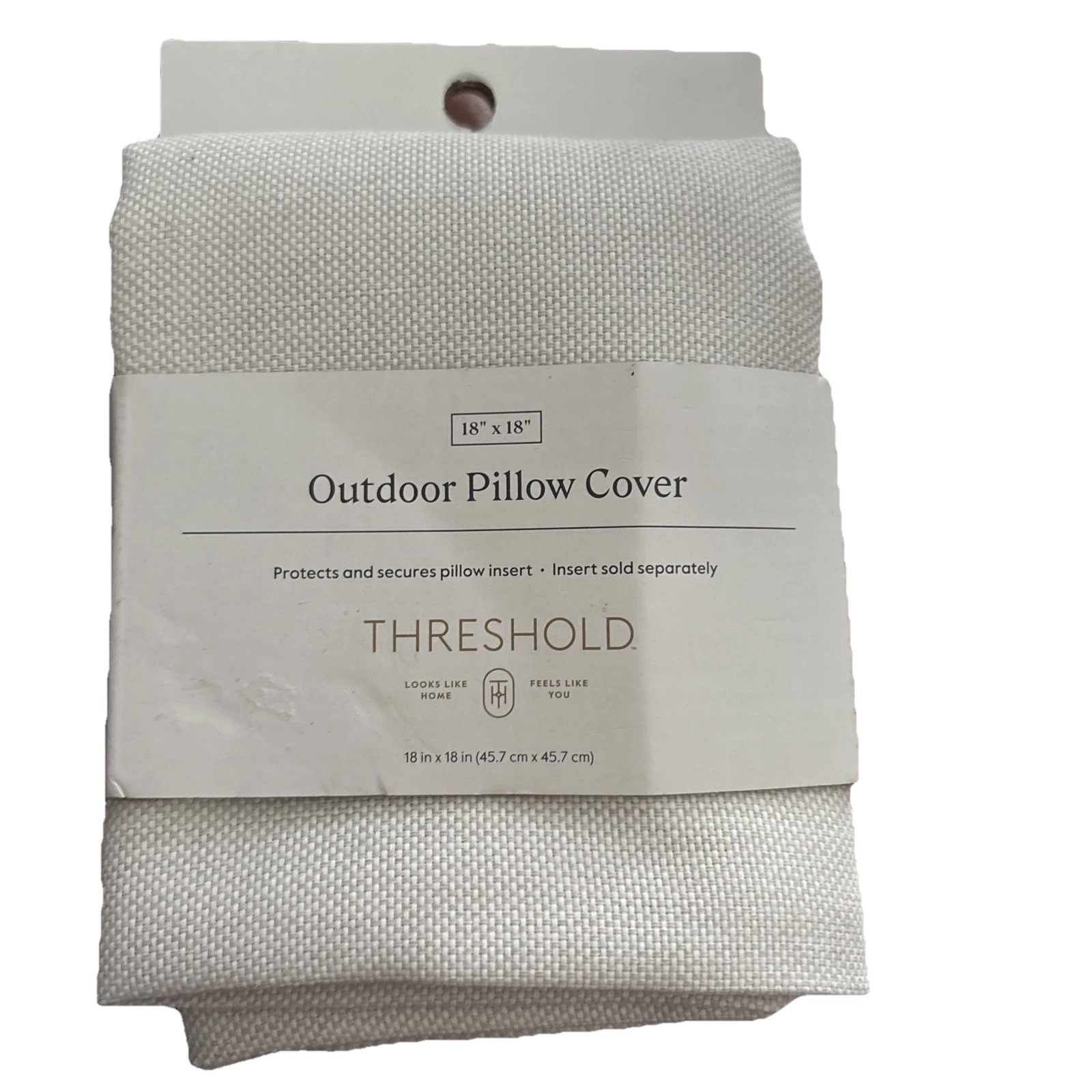 Threshold 18" Outdoor Pillow Cover | Light Beige Duraseason Fabr gallery