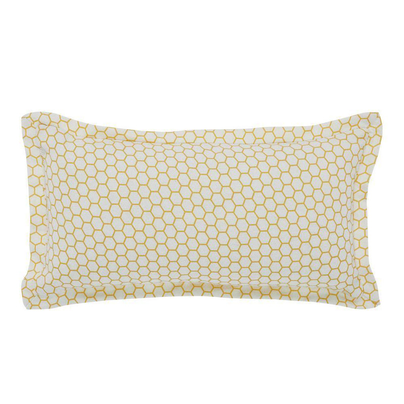 Buzzy Bees Yellow Antique White Grey Bee Yourself 7 In. X 13 In. Throw Pillow gallery