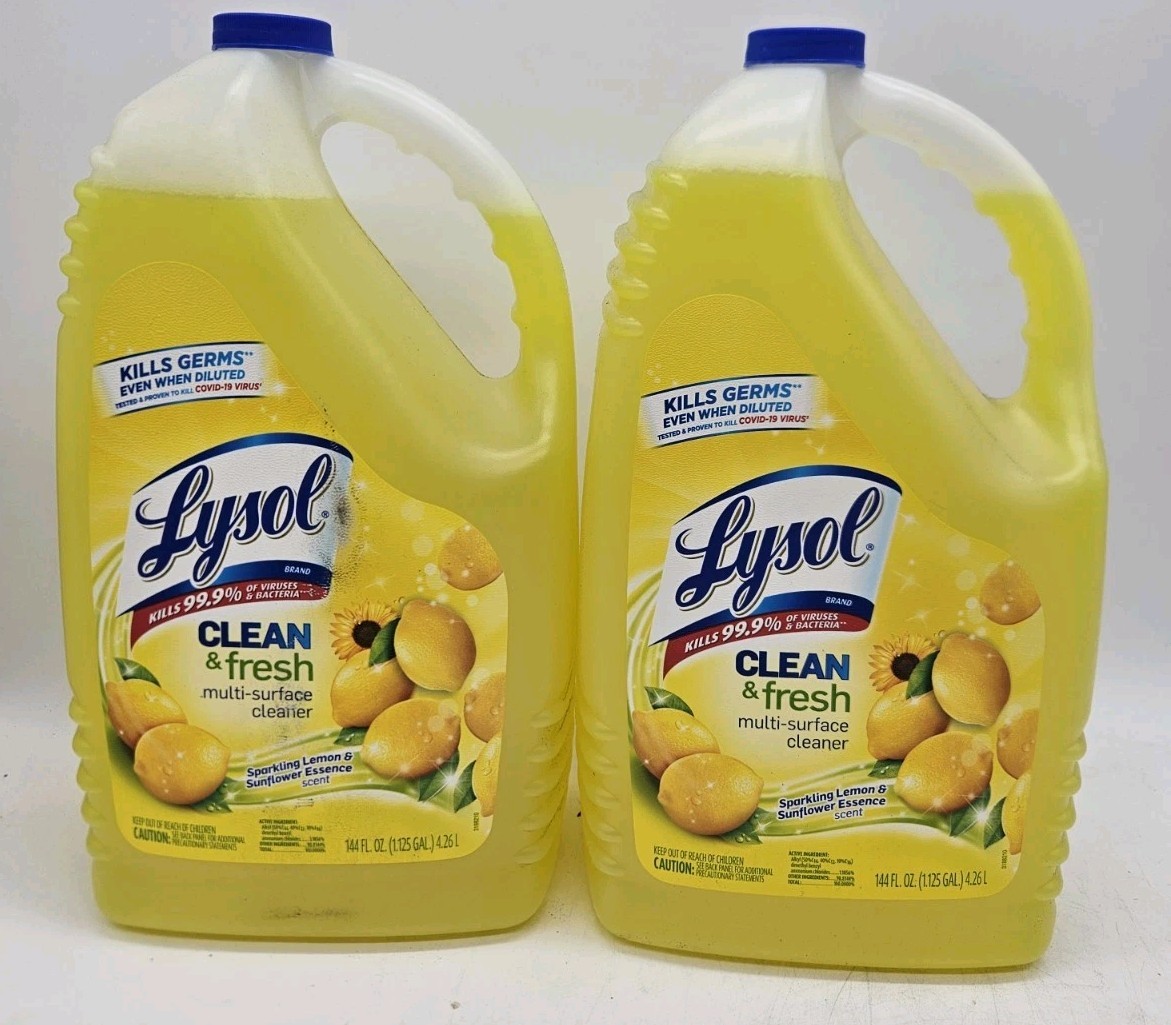 Lysol Multi Surface Cleaner 144oz Lemon Disinfectant Kills 99.9% Germs 2 Pack gallery