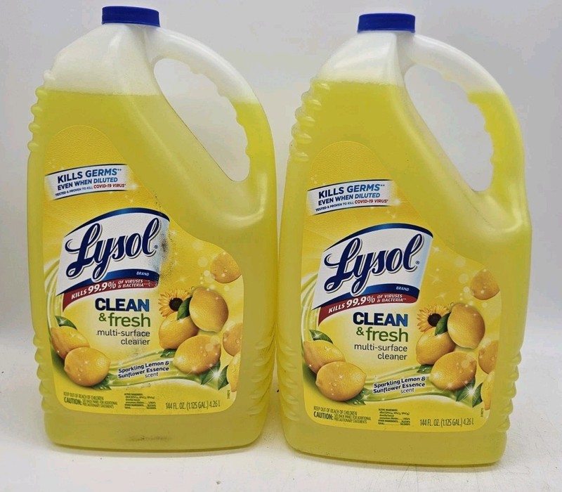Lysol Multi Surface Cleaner 144oz Lemon Disinfectant Kills 99.9% Germs 2 Pack gallery