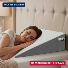 Bed Wedge Pillow for Sleeping & Resting, 8 inch Incline Pillow Wedge for Adults
