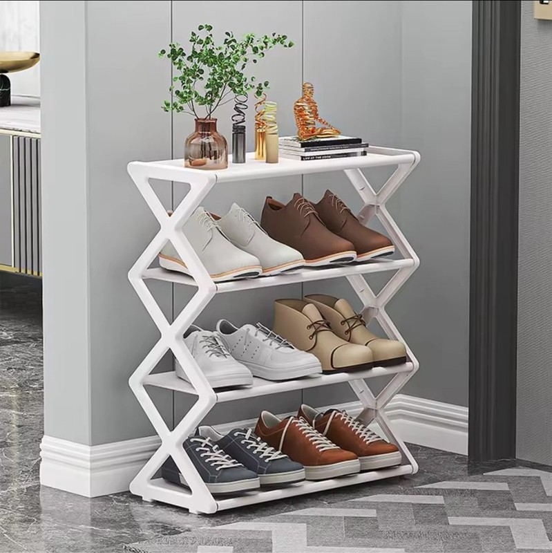 Foldable 4-Tier Shoe Rack Space Saving Freestanding Shoe Organizer gallery