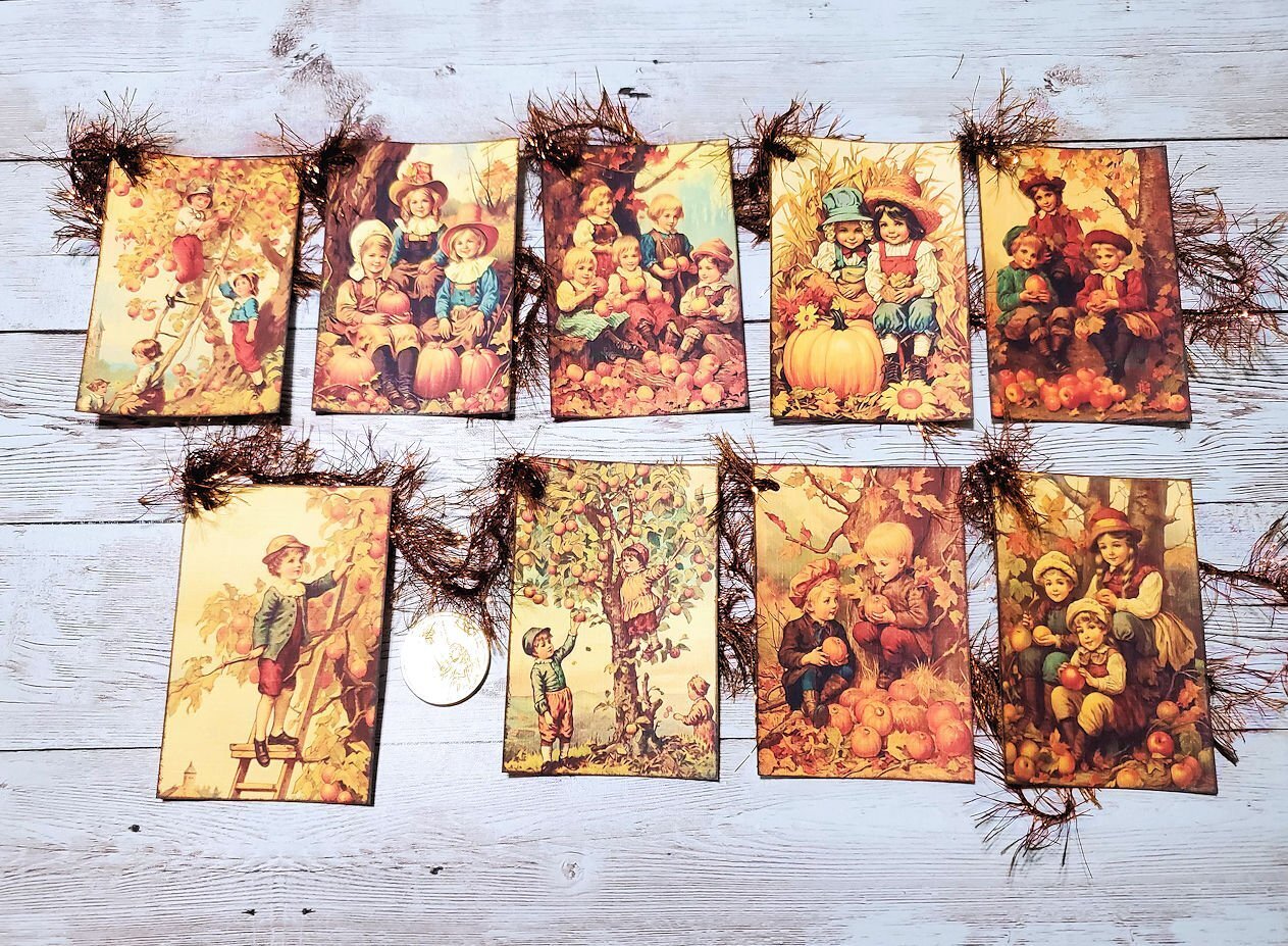 9-Fall-Autumn-Farmhouse-Thanksgiving-Junk Journal-Linen Cardstock-Gift-Hang-Tags gallery