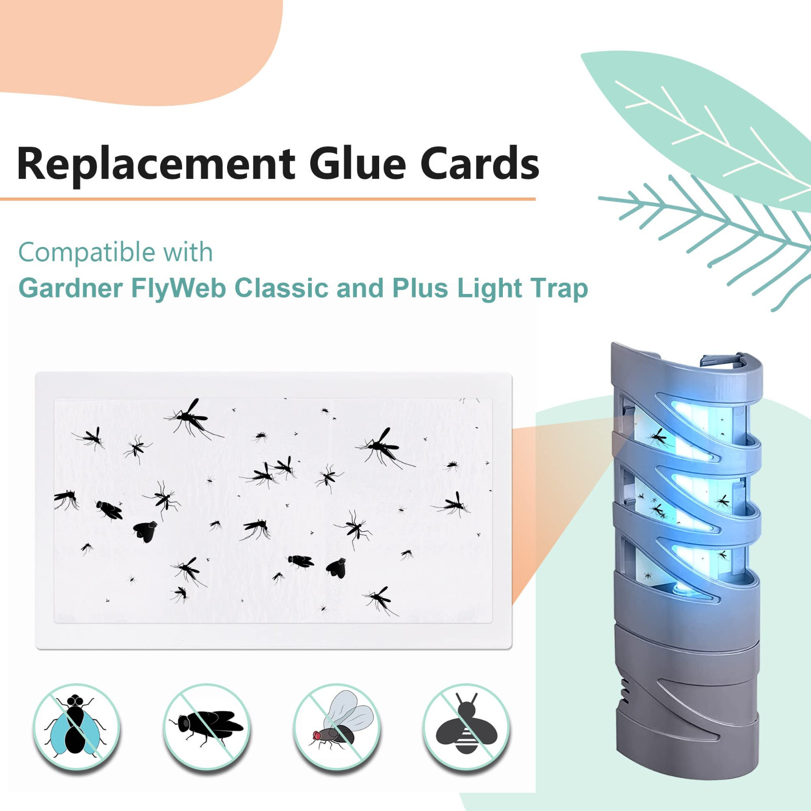 FlyWeb Fly Light Trap w/ 10 REFILLS Mosquitos Flies Gnats , Fruit Flies Moth etc gallery
