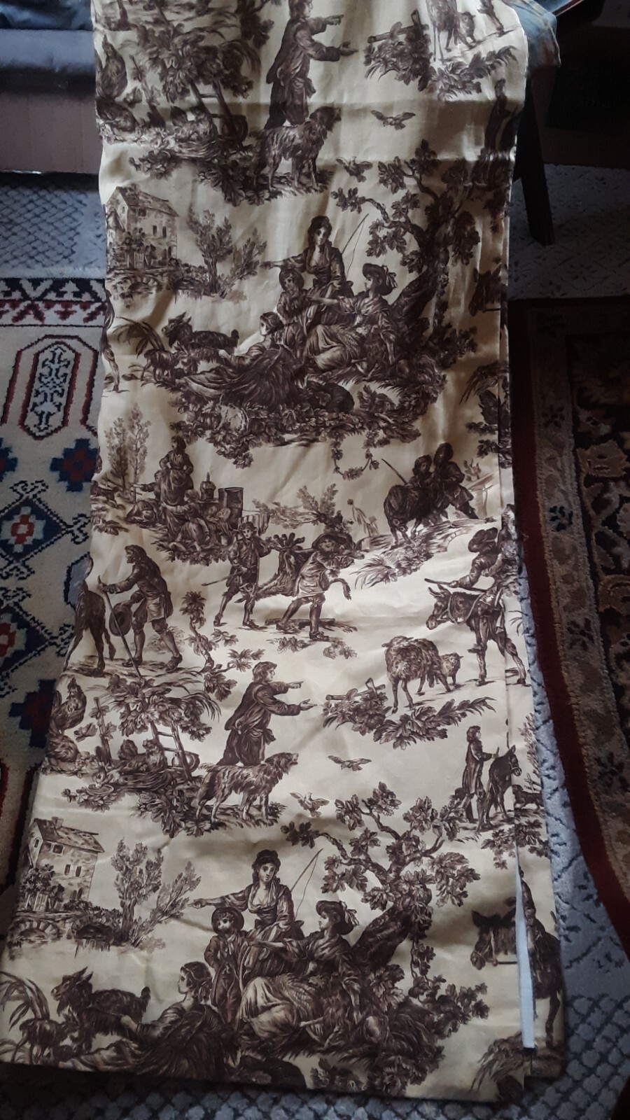 2 Custom-made 62W x 96L Yellow Linen Pinch Pleated TOILE LINED HEAVY Curtains gallery