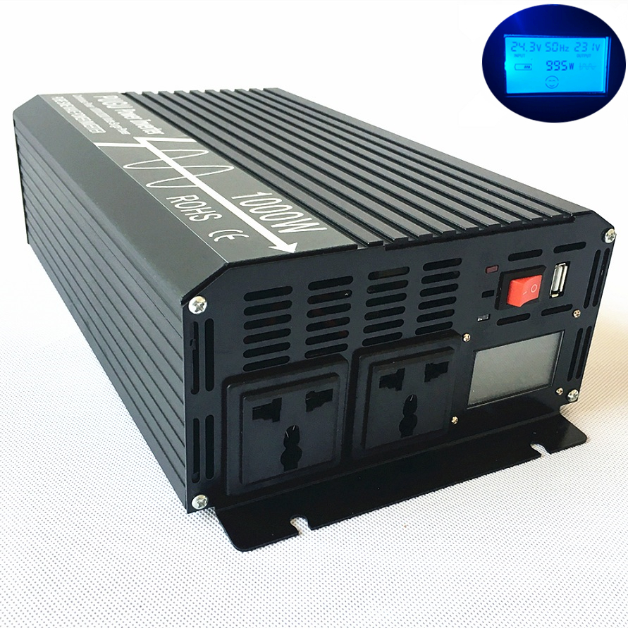 LCD Pure Sine Wave Power Inverter 1000W 12V/24V/48V to 120/220/230/240V 50/60HZ gallery