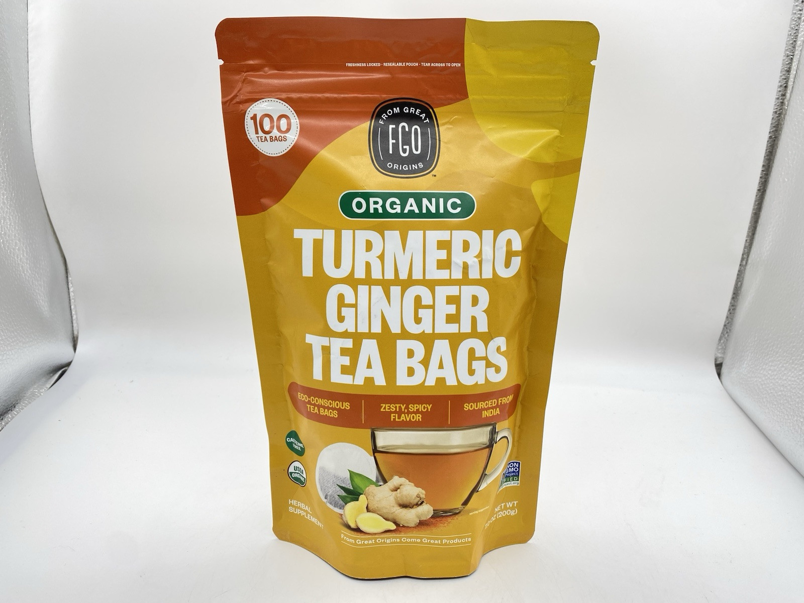 Organic Turmeric Ginger Tea - Eco-Conscious Tea Bags - 100 Count BB:03/2027 gallery