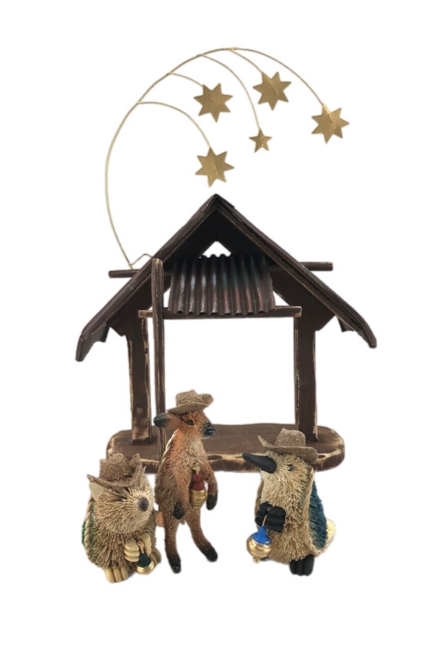 AUSTRALIAN NATIVITY SCENE Christmas Handmade Decoration Animal Wildlife Bristle gallery