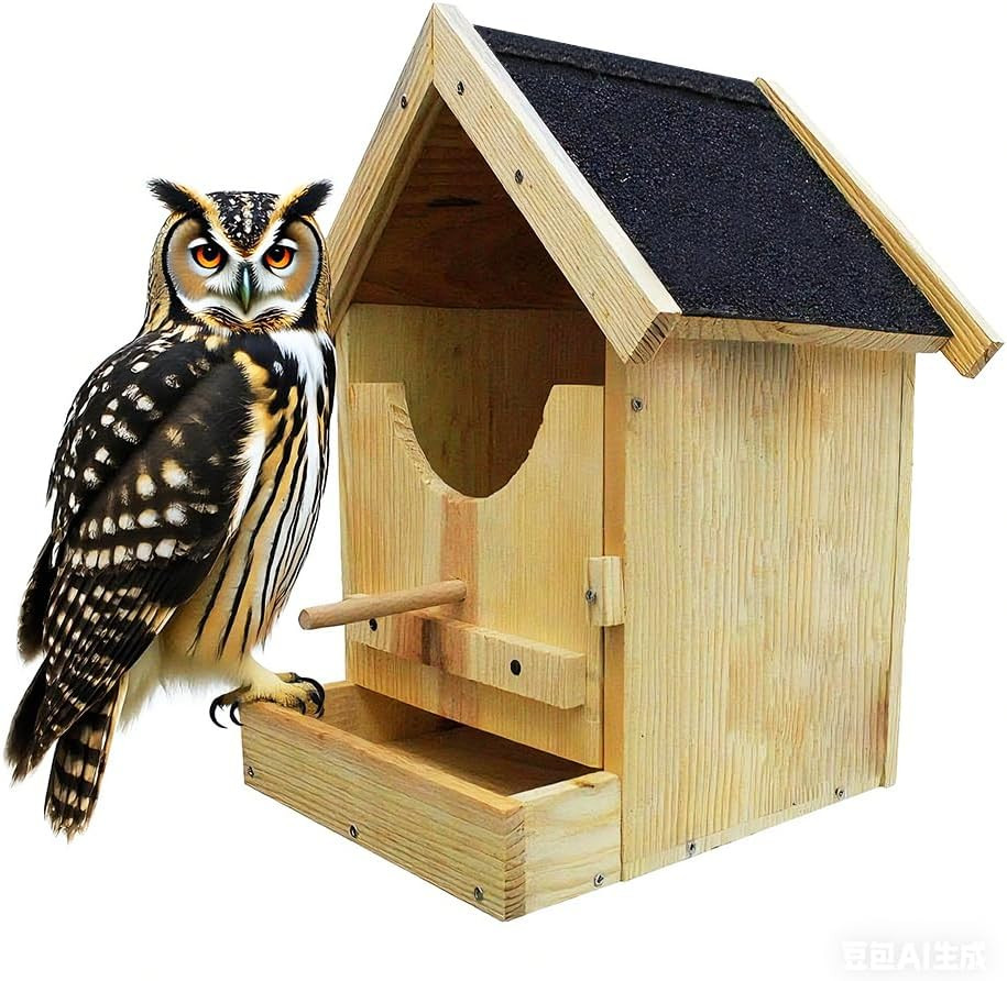 Handmade Cedar Owl House Kit Weatherproof Wooden Nest Box Outdoor gallery