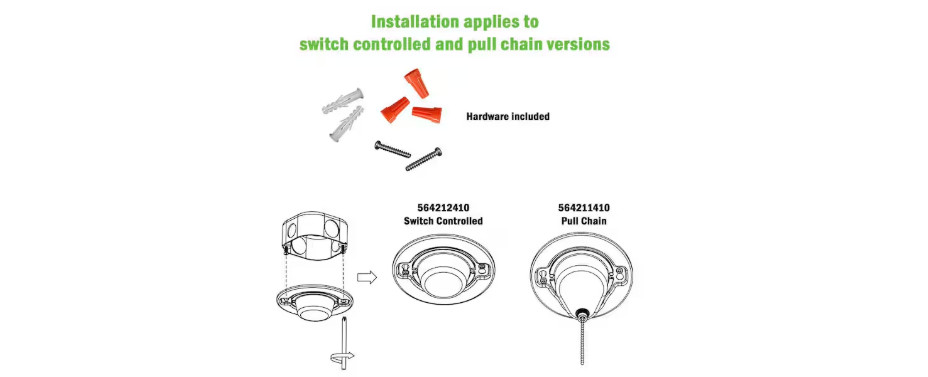 5 In. Closet Light with Pull Chain Utility Light Lampholder LED Flush Mount 650 gallery