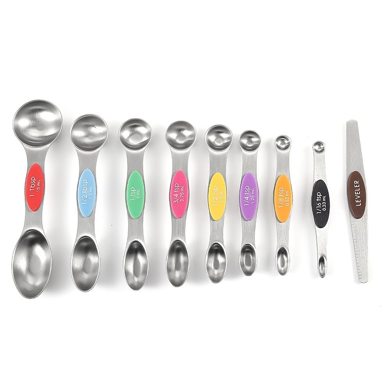 9pcs Magnetic Measuring Spoon Set, Dual-Sided Tea Spoons with Leveling Tool gallery