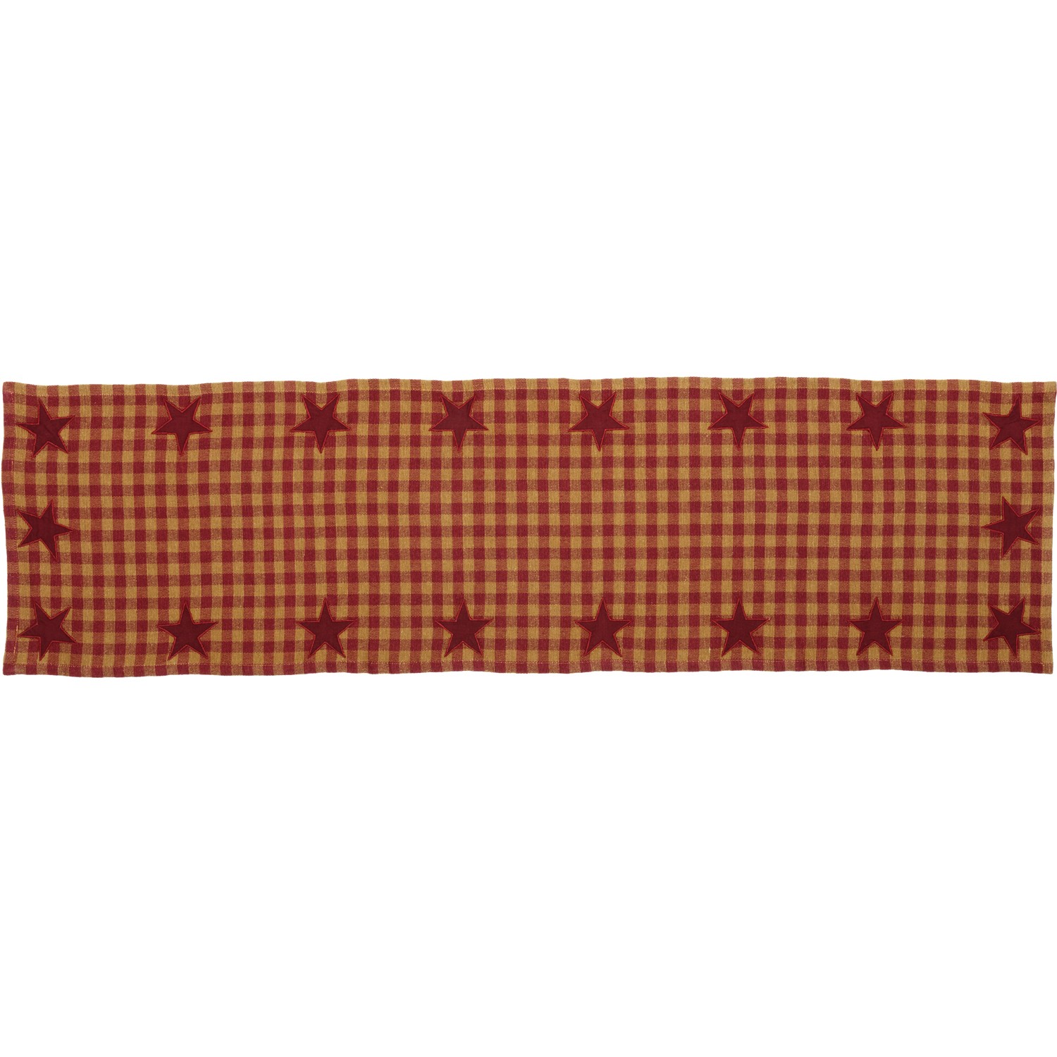 Table Runner Burgundy Star Primitive 13x48 Rect Woven Kitchen Decor VHC Brands gallery