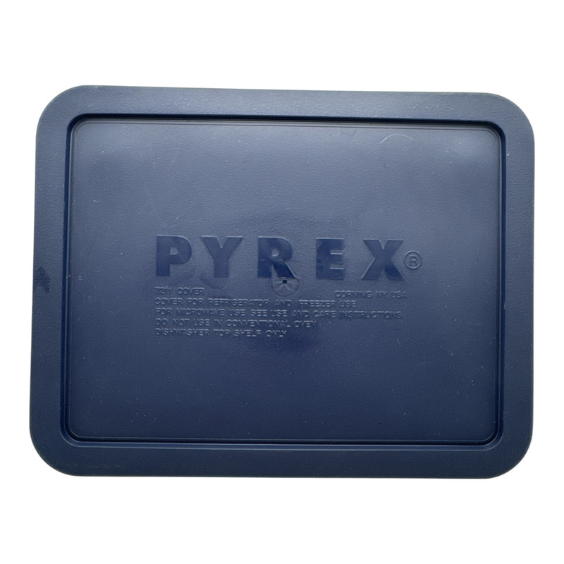 Pyrex #7211 6 Cup 1.5L Storage Plus Rectangle Lasagna Pan & Dark Blue Lid gallery